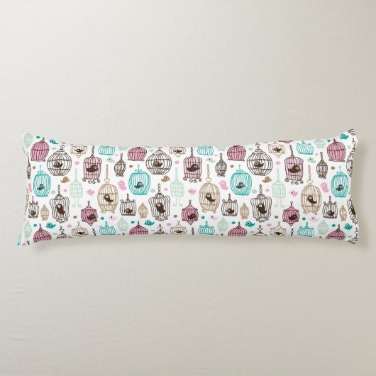 vogelkooi houdt van kinder achtergrondpatroon lichaamskussen (Voorkant)