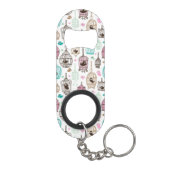 vogelkooi houdt van kinder achtergrondpatroon mini flessenopener (Achterkant)