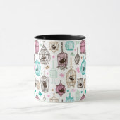 vogelkooi houdt van kinder achtergrondpatroon mok (Midden)