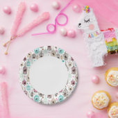 vogelkooi houdt van kinder achtergrondpatroon papieren bordje (Feest)