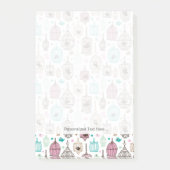 vogelkooi houdt van kinder achtergrondpatroon post-it® notes (Voorkant)