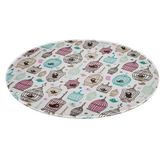 vogelkooi houdt van kinder achtergrondpatroon snijplank (Hoek)