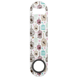 vogelkooi houdt van kinder achtergrondpatroon speed flessenopener