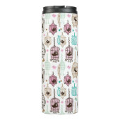 vogelkooi houdt van kinder achtergrondpatroon thermosbeker (Achterkant)