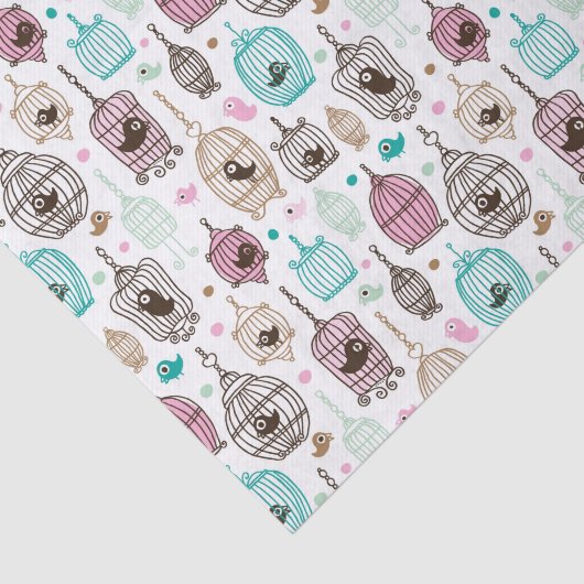 vogelkooi houdt van kinder achtergrondpatroon tissuepapier (Detail)