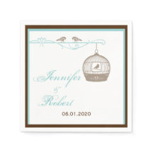  Vogelkooi in Bruin en Aqua Bruiloft