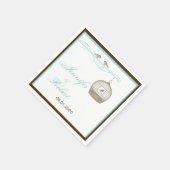  Vogelkooi in Bruin en Aqua Bruiloft Servetten (Hoek)