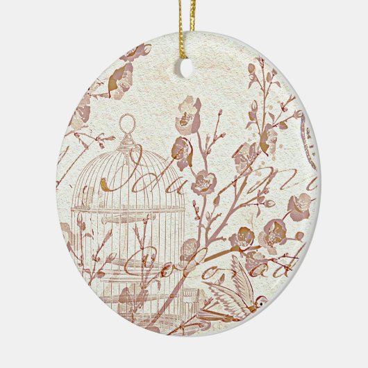 vogelkooi keramisch ornament (Links)