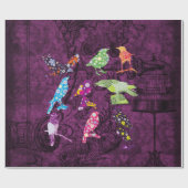  Vogelkooi & Kleurrijk Vogelpakpapier Cadeaupapier (Vlak)