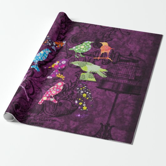  Vogelkooi & Kleurrijk Vogelpakpapier Cadeaupapier (Uitgerold)