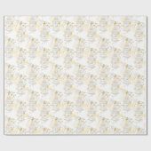 Vogelkooi met een hartengele grijze bruiloft cadeaupapier (Vlak)