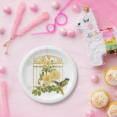 Vogelkooi met Rozen en een Bord van vogelpapier (Feest)