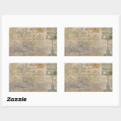  vogelkooi met script rechthoekige sticker (Vel)