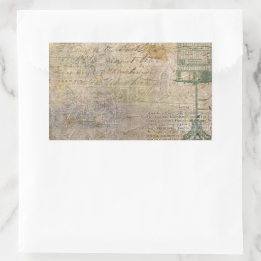  vogelkooi met script rechthoekige sticker (Tas)