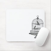 Vogelkooi met Vogels...mousepad Muismat (Met muis)