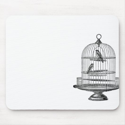 Vogelkooi met Vogels...mousepad Muismat (Voorkant)