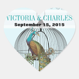  vogelkooi Musical Love Bird Aqua Weddings Hart Sticker