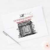  vogelkooi Musical Love Bird Aqua Weddings Vierkante Sticker (Envelop)