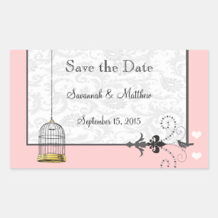  vogelkooi Musical Love Bird Weddings Rechthoekige Sticker