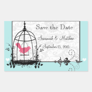  vogelkooi Musical Love Bird Weddings Rechthoekige Sticker