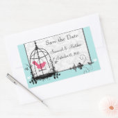  vogelkooi Musical Love Bird Weddings Rechthoekige Sticker (Envelop)
