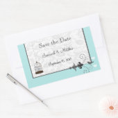  vogelkooi Musical Love Bird Weddings Rechthoekige Sticker (Envelop)