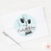  vogelkooi Musical Love Bird Weddings Ronde Sticker (Envelop)