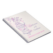 Vogelkooi paars/roze trouwgastenboek notitieboek (Rechterzijde)
