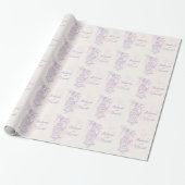 Vogelkooi paarse roze bruiloft aangepaste wrap cadeaupapier (Uitgerold)