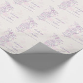 Vogelkooi paarse roze bruiloft aangepaste wrap cadeaupapier (Hoek)