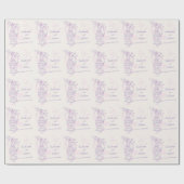 Vogelkooi paarse roze bruiloft aangepaste wrap cadeaupapier (Vlak)