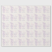 Vogelkooi paarse roze bruiloft aangepaste wrap cadeaupapier (Vlak)