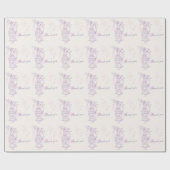 Vogelkooi paarse roze bruiloft bedankt dat je het  cadeaupapier (Vlak)