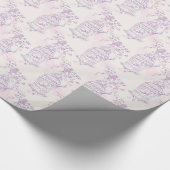 Vogelkooi paarse roze bruiloft cadeaupapier (Hoek)