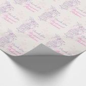 Vogelkooi paarse roze bruiloft gunt bruidsvat cadeaupapier (Hoek)