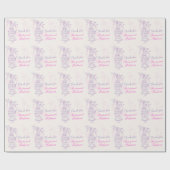 Vogelkooi paarse roze bruiloft gunt bruidsvat cadeaupapier (Vlak)