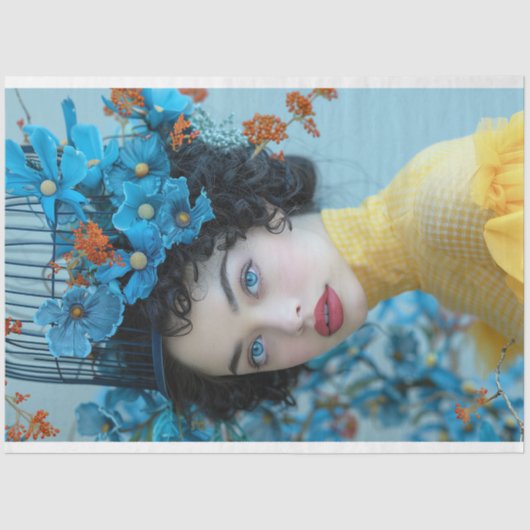  Vogelkooi Pet Bloemen Decoupage Tissuepapier (Voorkant)