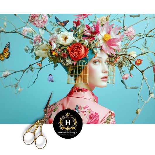 Vogelkooi Pet Bloemen Decoupage Tissuepapier