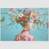 Vogelkooi Pet Bloemen Decoupage Tissuepapier (Voorkant)