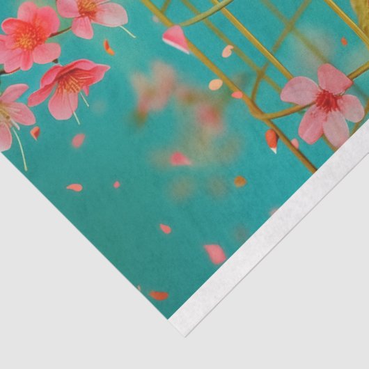 Vogelkooi Pet Bloemen Decoupage Tissuepapier (Detail)