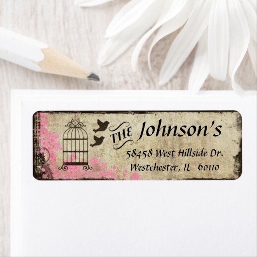 Vogelkooi  retouradres Label Roze (Insitu)