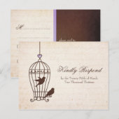 vogelkooi RSVP | Lavender Paars Uitnodiging Briefkaart (Voorkant / Achterkant)