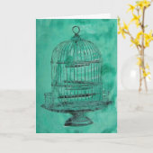  vogelkooi verjaardag kaart (Gele Bloem)