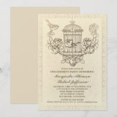  vogelkooi verlovingsfeest uitnodigingen (Voorkant / Achterkant)