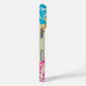 Vogelkooi Vogel Roze Koraal Aqua Damask Case-Mate iPhone Case (Achterkant / Rechts)