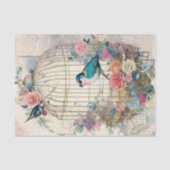 Vogelkooi Vogels en Bloemen Decoupage Tissuepapier (Voorkant)