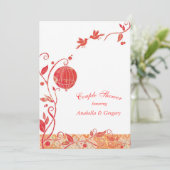 Vogelkooi Vogels Trouwpaar Douche Kaart (Staand voorkant)