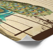 Vogelkooi voor pacock print quaker Weduwcertificaa (Hoek)