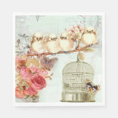  vogelkooibloemen vogels op vertakt papier servet (Voorkant)