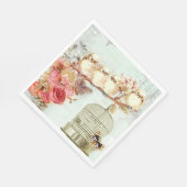  vogelkooibloemen vogels op vertakt papier servet (Hoek)